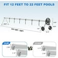 thumbnail image 7 of Towallmark 21 Ft Aluminum Pool Cover Reel System, Heavy Duty Solar Cover Reel With Hand Crank, 6 Straps & Clips, Rust Proof Wheels, Fits Inground Rectangular Kidney Oyster Pools, 7 of 7