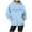 Light Blue, variant on Women's Casual Crew Neck English Letter Hoodie Lightweight Sweatshirts for Women Zip up Zip up Women Front Pocket Hoodie Long Fall Zippe Tunic Jackets Women Casual Womens Sweat Shirt Sweatshirts