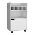 thumbnail image 3 of Sims 35" H Bar Cart with Two Shelves four Wine Cubbies and One Cabinet,White, 3 of 6