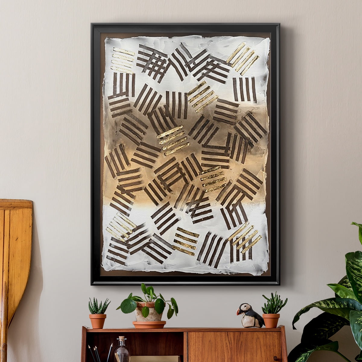 Raffia Palm II Premium Framed Print, in Gold, Black, or Silver - Ready to Hang