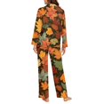 thumbnail image 4 of Garronmavis Maple Leaves Pajamas for Women Fall Button Up Pajama Set Long Sleeve Top and Pajama Pants with Pocket 2 Piece Ladies Sleepwear Thanksgiving Outfits, 4 of 7