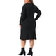 thumbnail image 3 of Vestido de suéter de mujer de tallas grandes Agnes Orinda, cuello redondo, manga larga, suéter de punto, vestido de otoño e invierno, 2X, negro, 3 of 5