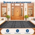 thumbnail image 4 of Hasoo 9' x 12' Gray/Black Outdoor Rug Plastic Straw Rug Geometric Waterproof PP Tube Woven Picnic Mat for Patio Decor Porch Balcony Picnic Rug, 4 of 7