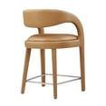 thumbnail image 4 of Modway Pinnacle Vegan Leather Counter Stool Set of Two in Tan Silver, 4 of 10
