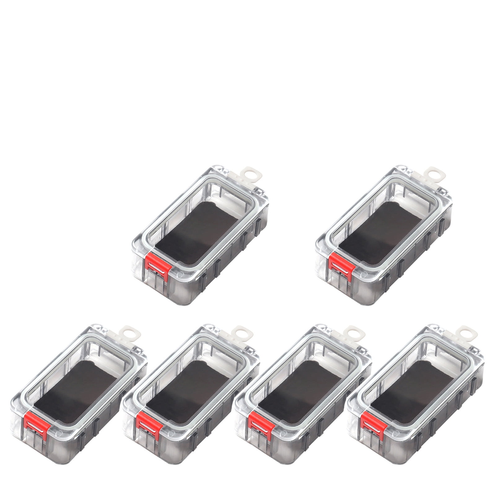 Rupoun Spliceable Night Glow Fishing Tackle Box, Magnetic Waterproof Lure Bait Organizer Tool Container for Outdoors (Red White, 6 Pieces, 5.12x3.15x2.36 inches / 13x8x6 cm)