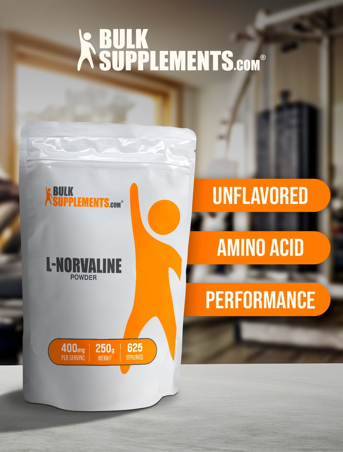 BulkSupplements L-Norvaline Powder - 400mg per Serving - 250 Grams (8.8 oz) - 625 Servings