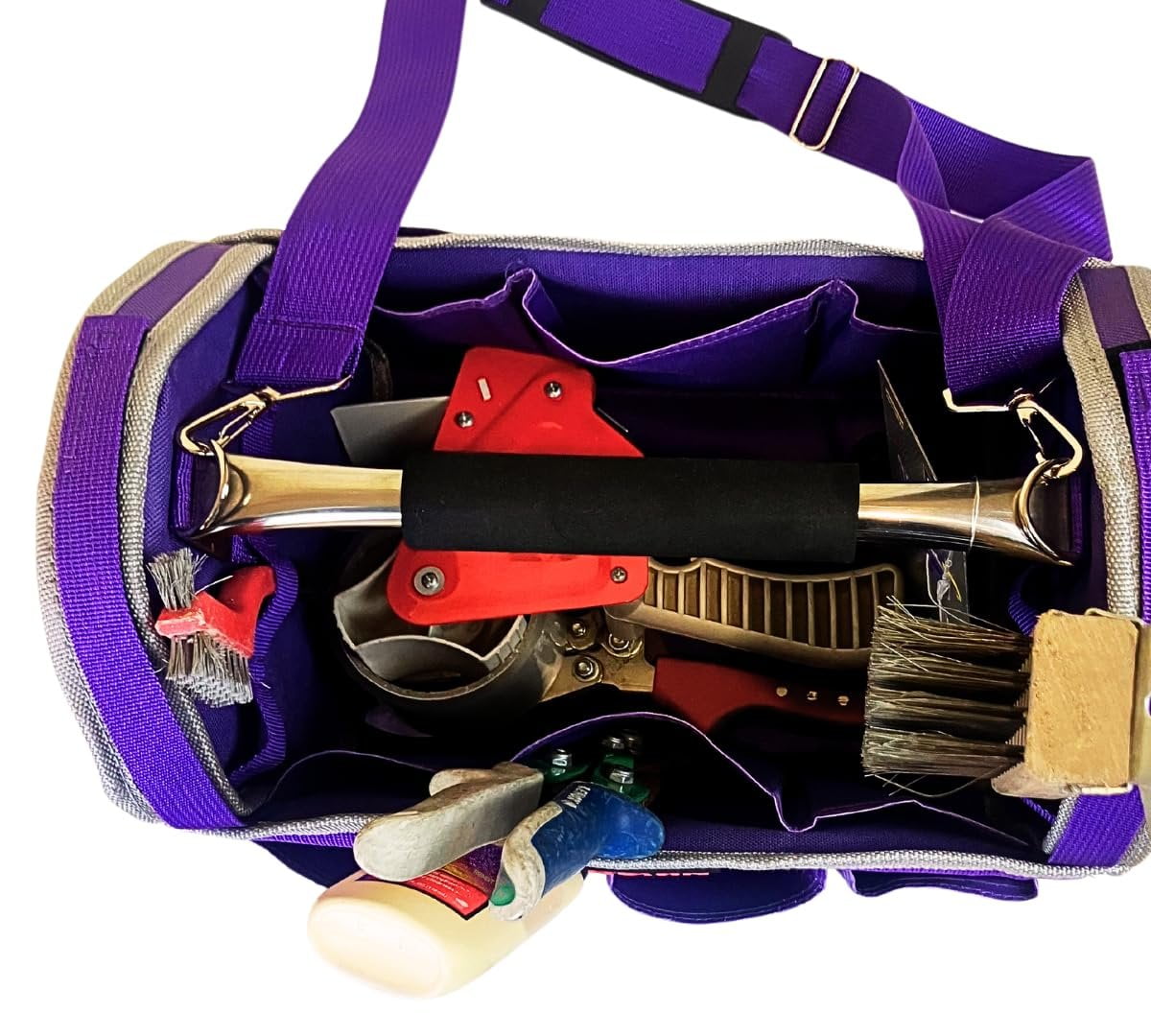 バッグ TOPOLOGIE TOOL BAG BLACK ELECTRIC PURPLE 17-Inch Open