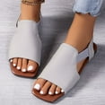 thumbnail image 6 of Clearance Black Sandals, Xunlbb Women's Fashion Casual Spring And Summer New Hollow Elastic Solid Color Slip-On Sandals(Gray,Size:39), 6 of 7