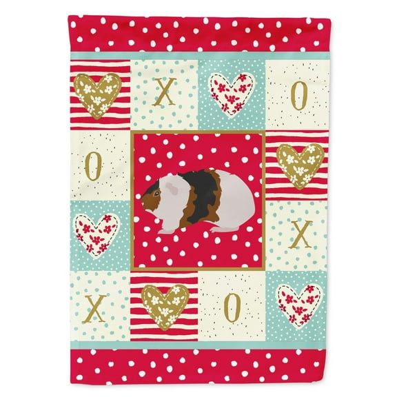 Carolines Treasures CK5436GF Teddy Guinea Pig Love Flag Garden Size Small multicolor