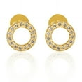 thumbnail image 3 of VRJewels Minimalist Diamond Circle Stud Earrings Gift For Her in 18k Solid Yellow Gold, 3 of 5
