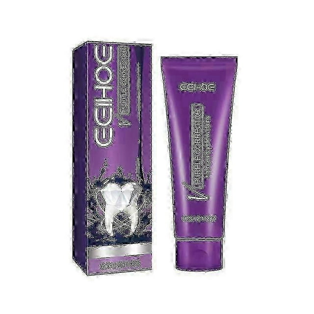 EELHOE Purple toothpaste removes stains, whitens and strengthens teeth -