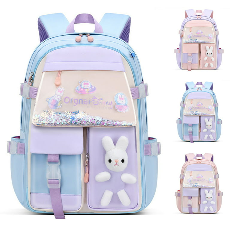 Gazigo Girls Backpack Elementary School, Bunny Backpack for girls Cute Kids  Laptop Bag Kindergarten Preschool Bookbag Mochila Para 5.6.7.8.9.10