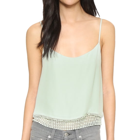 Rebecca Minkoff Women's Equinox Silk Cami Top Sz XS Moss Green