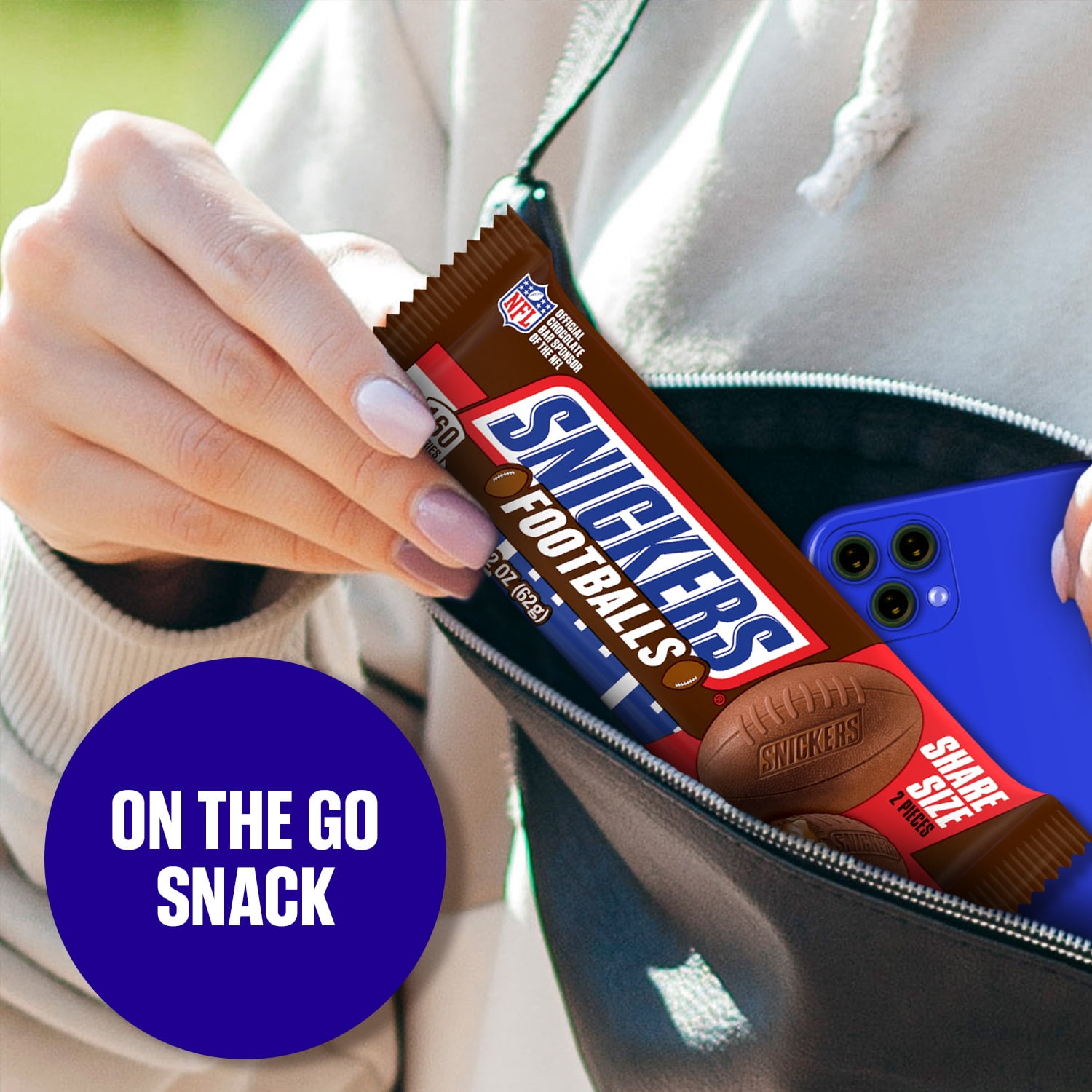Snickers Football Milk Chocolate Bars, Share Size - 2.2 oz Pack