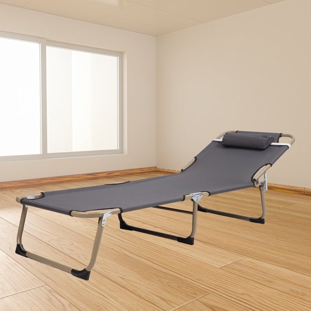Adjustable 4 Position Portable Folding Camping Cot, Multifunctional Portable Folding Camping Cot for Beach for Swimming Pool