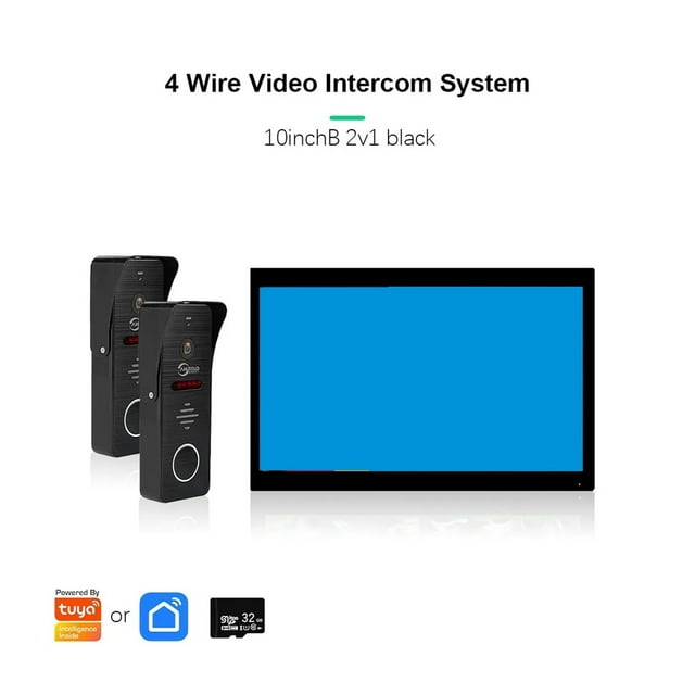 Metal Doorbell Video Intercom System For Home Tuya Smart Video Doorhpone Camera 160° 4-Wired 1080P Touch Monitor ,Smart Detection