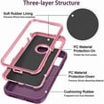 thumbnail image 2 of Entronix Heavy Duty Case Compatible with iPhone Xs Max, Shockproof Hard Cover, Purple, 2 of 7
