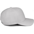 thumbnail image 3 of Daxton Premium Mid Profile Hat Semi Curved Visor Light Grey Cap White Black Gothic Embroidered, Number 5, 3 of 4