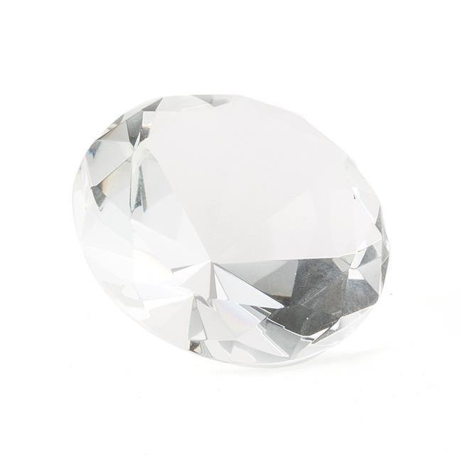 12-2  inch Clear Diamond Cut Glass Stone Paper Weight Gift 