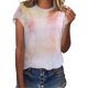 thumbnail image 1 of Gibobby Camisetas Mujer Manga Corta Mujeres Casual Tie Dye Gradient Printing Mangas Cuello redondo Camiseta suelta Blusa Tops(Naranja,M), 1 of 4