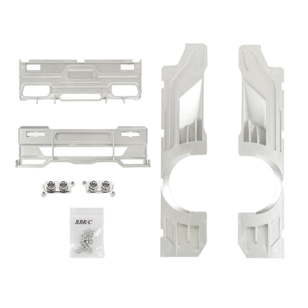 Kits de blindaje para coche RC D12, mejora de carrocería ancha con envolvente de resina Plata
