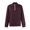 thumbnail image 5 of Zimjoy Mens Quarter Zipper Pullover Casual Long Sleeve 1/4 Zip Pullover Mens Lightweight Mock Neck Fall Quarter Zipper Sweater Men Texture Waffle Sweatshirt, Deep Red M, 5 of 5