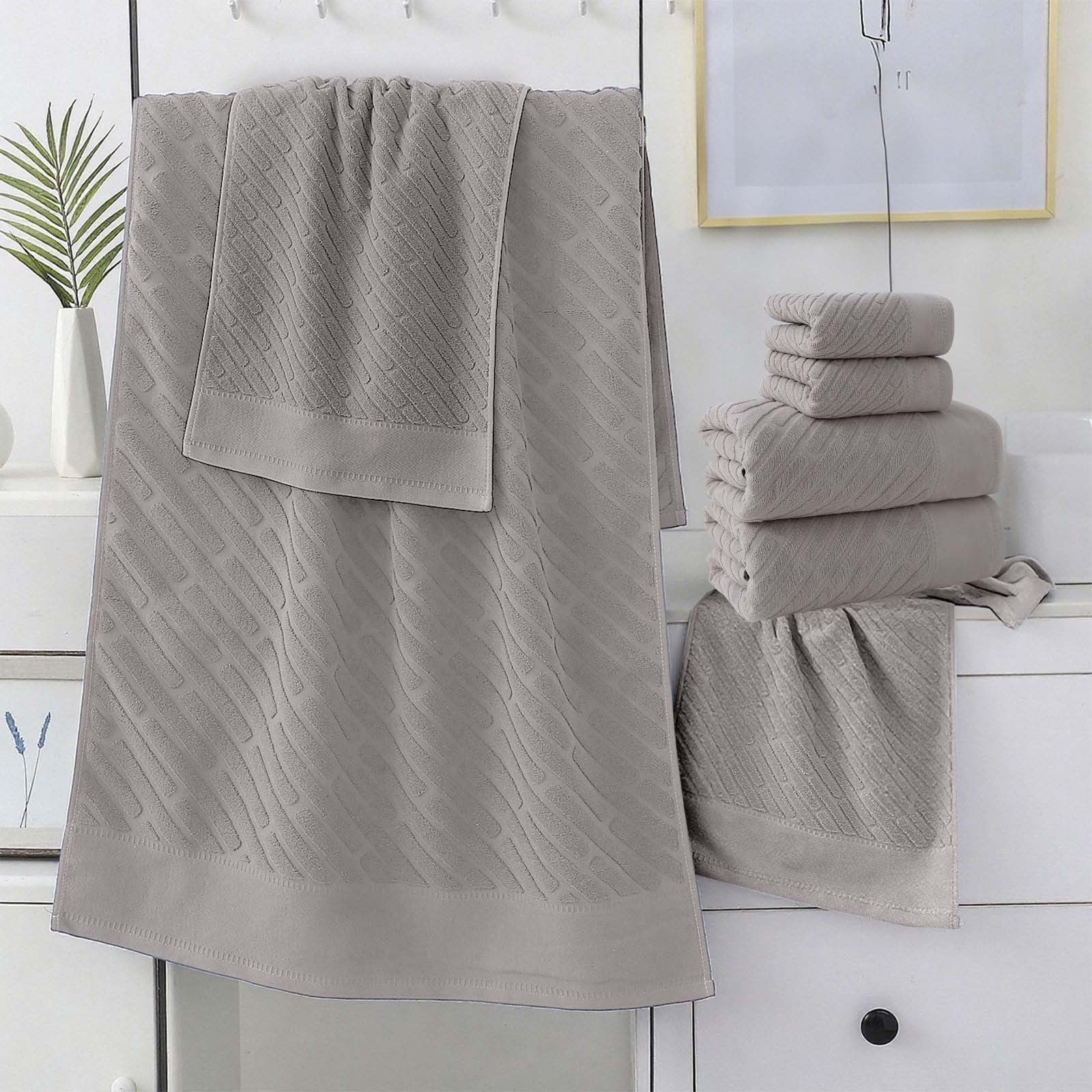 4PCS Bath Towel Sets Cottons 2 Towels 2 Bath Towels Comfortable Absorbent Thickened Soft Gentle for Baby Bath Towel