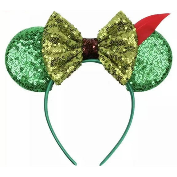 Peter Pan Inspired Minnie Ears Headband, Peter Pan Minnie Ears, Green Minnie Ears
