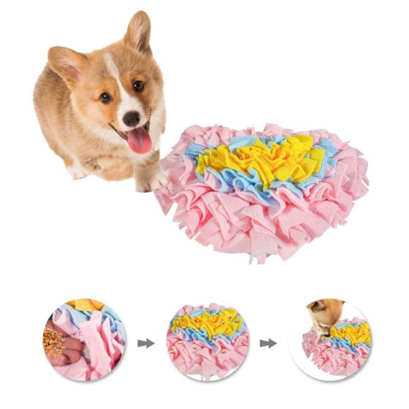 GoFika - Alfombrilla de alimentación lenta para perros pequeños para cachorros y mascotas (14.0 x 11.8 in), alimentador interactivo de rompecabezas para estimulación y trabajo de nariz (rosa)