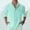Green, variant on Linen Shirt Men Long Sleeve Band Collar Relaxed Fit Lightweight Plain Spring Summer Beach Shirt