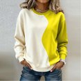 thumbnail image 6 of AUNVITO Women's Color Block Sweatshirt Round Neck Raglan Long Sleeve Loose Fit Casual and Trendy, 6 of 8