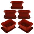 thumbnail image 1 of juegos de macetas de plástico para bonsái, macetas para cultivo en interiores, prácticas con platillo para oficina., 1 of 6
