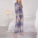thumbnail image 3 of Balery Heart Check Plaid Conjunto de Pijama con Estampado para Mujer, Conjunto de Dos Piezas con Manga Larga, Ropa de Dormir Suave con Bolsillos, Pijamas Cómodos-Small, 3 of 7