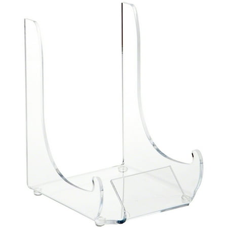 Plymor Clear Acrylic Display Easel With Label Front, 7.5" H x 5.25" W x 6.25" D