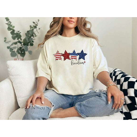 American Flag Stars Shirt,4th of July Womens Shirt,Red White Blue Patriotic Stars Shirt,Fourth of July Gift,Independence Day
