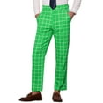 thumbnail image 4 of INSPIRE CHIC Men's Dress Plaid Printed Business Checked Pants 38 Green White, 4 of 7