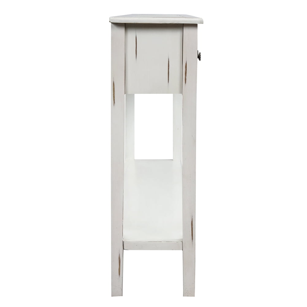 Lowestbest Entryway Console Table, 60" Long with 4 Drawers and Bottom Shelf for Storage (Antique White) Lowestbest Entryway Console Table, 60" Long with 4 Drawers and Bottom Shelf for Storage (Antique White)