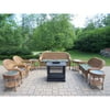 Oakland Living All-Weather Wicker Fire Pit Chat Set with Outdoor Fire Place