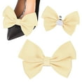 thumbnail image 1 of Uxcell 2-Pack Bow Shoe Clips, Satin Elegant Detachable Shoe Buckle Bridal Bow Heels Accessories [Beige], 1 of 7