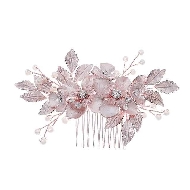 MasteelfCA Bride Hair Comb Wedding Bridal Hair Accessory Women Rhinestone Flower Headpiece