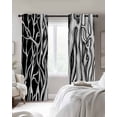 thumbnail image 3 of Black White Striped Blackout Curtains 84 Inches Long, Farmhouse Stripes Modern Abstract Art Thermal Insulated Black Out Curtains, Darkening Window Curtain for Bedroom Living Room 42"x84" 2 Panels, 3 of 9