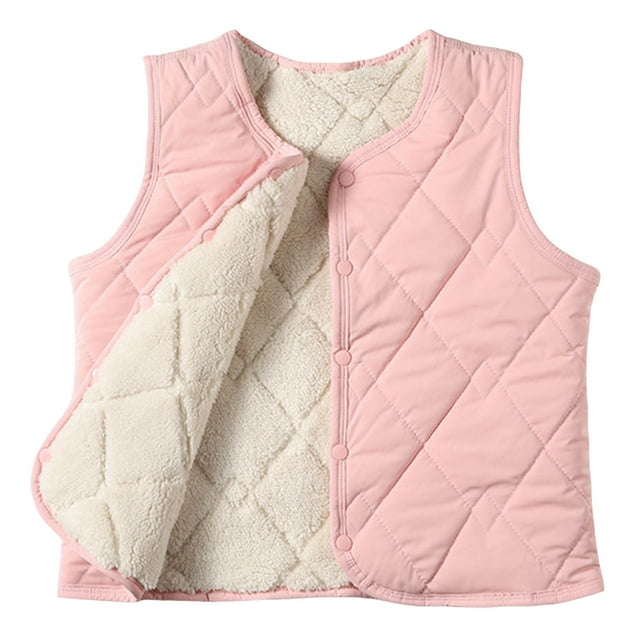 Hauts pour Filles Enfants Sans Manches en Velours Chaud Col Rond