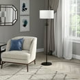 thumbnail image 2 of Evelyn&Zoe Avery 63" Tall Floor Lamp with Fabric Shade, Brass/White, 2 of 5