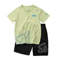 thumbnail image 4 of Gubotare Boys Clothes Summer 2 Piece Outfits Short Sleeve T-Shirts and Shorts Kids Fashion Clothing Sets Green,Size 3-4 Years, 4 of 4