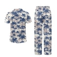 thumbnail image 6 of TSOVTHRID Tropical Palm Tree Print Pajama Set for Women Button Down Pajama Sets with Long Pants Soft Nightwear Pjs Set Short Sleeve Womens Lounge Set, Size XL, 6 of 7