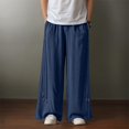 thumbnail image 2 of XDZJLR Mens Pants Casual Spring Plus Size Long Straight Soft Loose Fashion Leisure Wide Leg Pant, 2 of 4