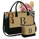 thumbnail image 1 of YOOLIFE Regalos para mujeres – Bolsa de yute con inicial y bolsa de maquillaje, regalos de cumpleaños para mujeres, su madre, esposa, maestra, amiga, 1 of 5