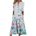 thumbnail image 2 of Awdenio Women's Club & Night Out Dresses, Women's Printed Fashion Casual Pocket Dress Short Sleeve V-Neck Dress, 2 of 5