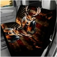 thumbnail image 3 of Yuyamidu Fire Deer Car Seat Covers Full Set of 14 USA Flag Steering Wheel Cover Car Headrest Covers Seat Belt Pads Armrest Cover Keychain Coasters Fit for SUV Van Truck, 3 of 7