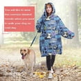 thumbnail image 4 of Blue Soccer Themed Pattern Wearable Oversized Blanket,Wearable Blanket Hoodie for Adults,Cozy Hooded Blankets with Super Pockets,Super Warm Fuzzy Pullover for Women & Men, 4 of 6